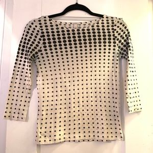 XS 3/4 Sleeve dot tee from JCrew